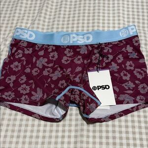 PSD Burgundy and Light Blue Floral Boxers